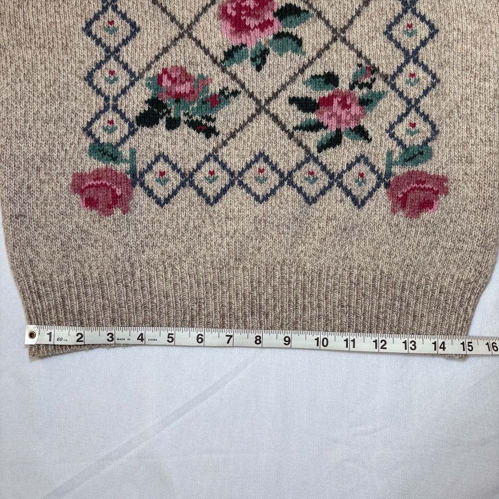 VTG Eddie Bauer Women’s Wool Blend Floral Sweater Size S Cottage-core 90s EUC - Picture 5 of 7